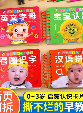 识字卡片拼音认数英文启蒙早教书