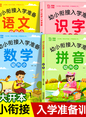 幼小衔接教材全套一日一练数学识汉字语文拼音专项训练幼升小衔接练习册学前班幼儿园大班每日一练为一年级入学测试卷练习题人教版