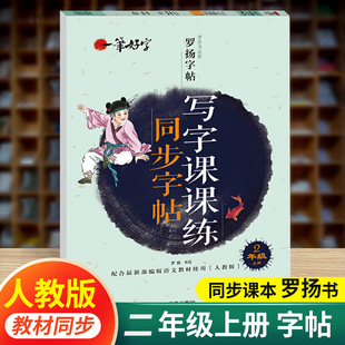 二年级上册练字帖同步语文课本练字每日一练人教版 小学2年级练字帖临摹描红字帖带笔画笔顺控笔训练写字课课练罗杨字帖一笔好字