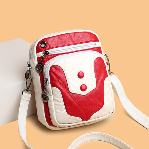 多口袋软皮小包包女斜挎