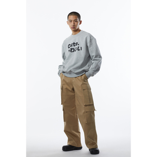 MUZEDUSTUDIO重磅灰色cute印花圆领卫衣