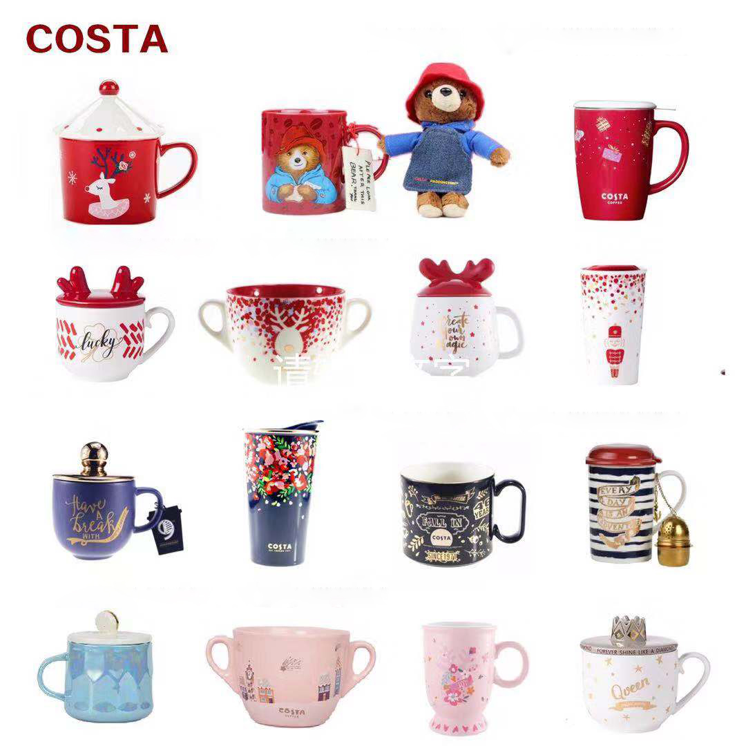 麋鹿马克杯杯盖costa勺子