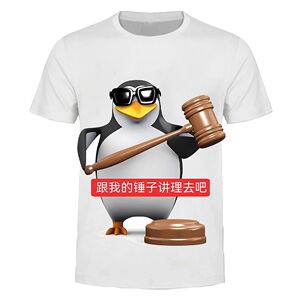 企鹅搞笑校运会炸裂整活短袖T恤