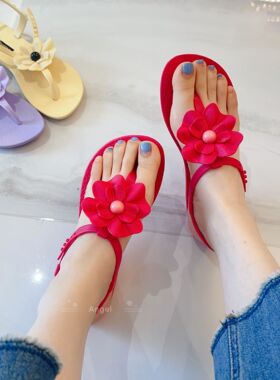 特 巴西Ipanema依帕内码花朵夹趾凉鞋女仙女时尚平底防滑沙滩凉拖