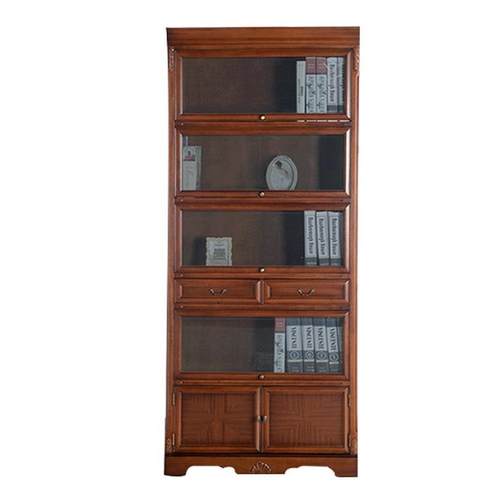 桃花心木美式自由组合书柜
