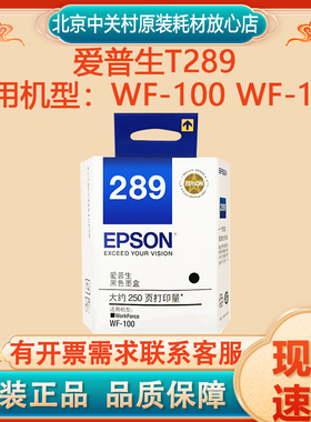 原装 爱普生 WF-100 WF-110打印机墨盒T289黑色墨盒 T290彩色墨水