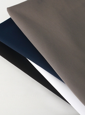 新款黑色白色灰色纯棉针织布料加绒植绒抗皱厚秋冬衬衫外套布面料