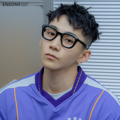enson9男女大方框板材半透明镜架