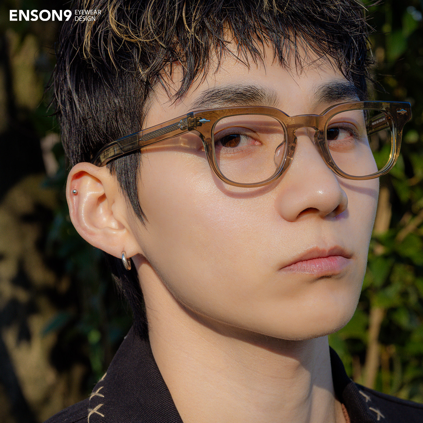 大方框透明板材复古显瘦日系粗眉