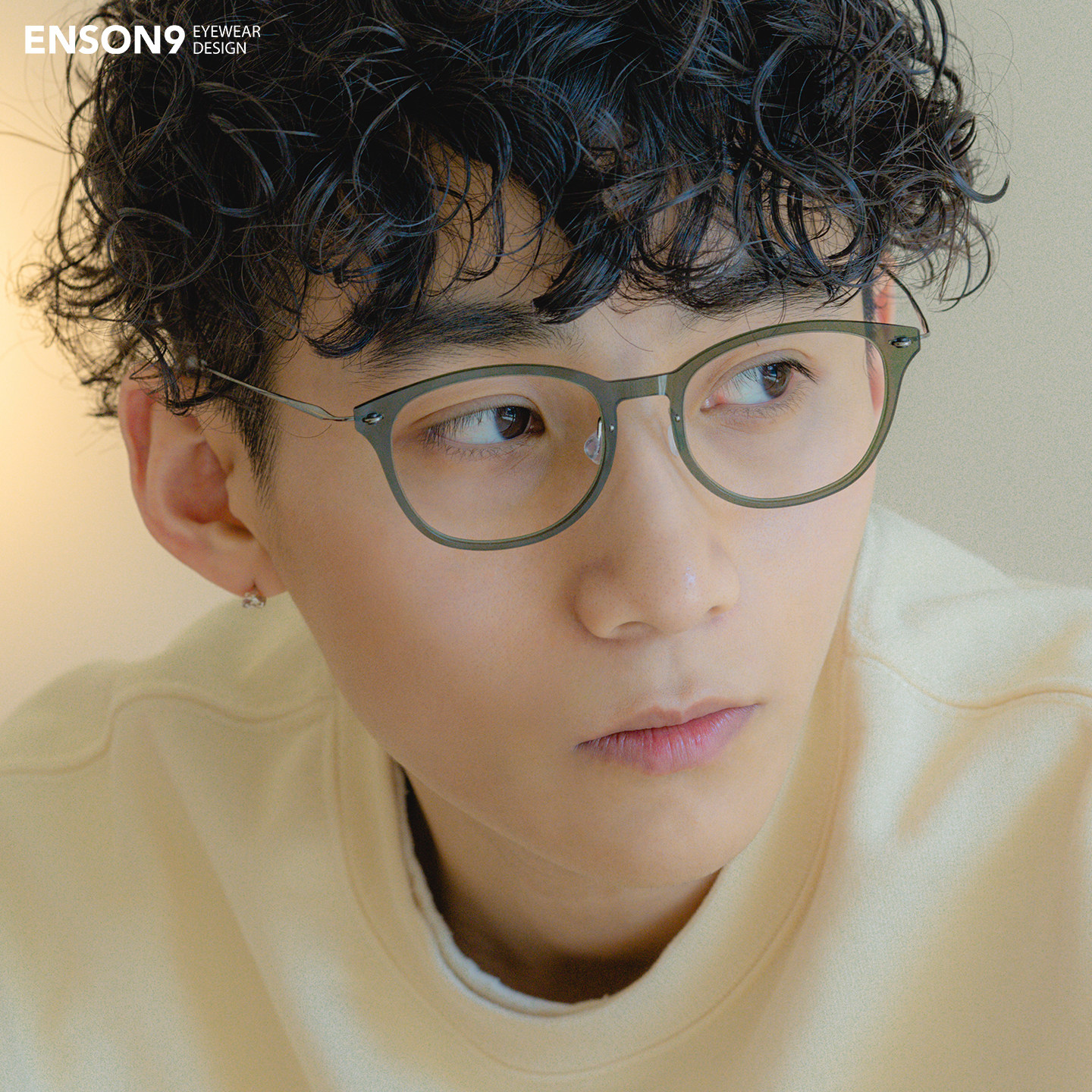 enson9超轻薄纯钛尼龙大圆框潮男女 个性半透明可配近视平光镜架