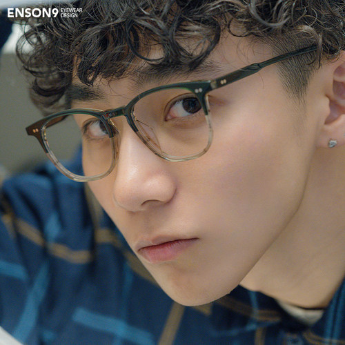 enson9男女款大方框板材复古眼镜