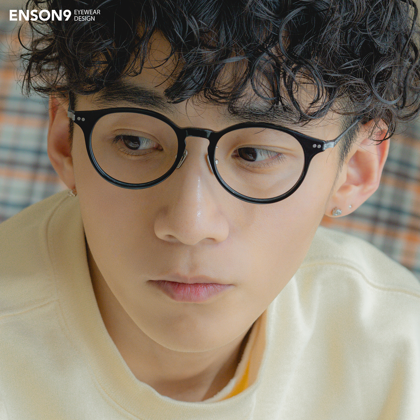 日系复古花纹板材圆框眼镜架