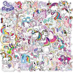 100Pcs Stickers for Unicorn Cartoon Animal Waterproof Cute