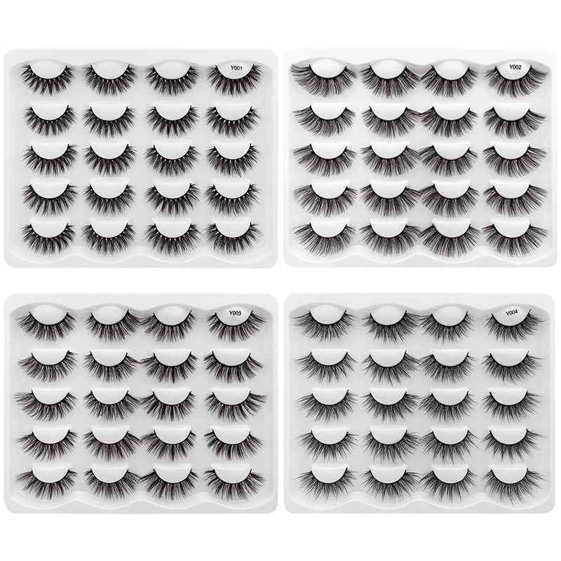 10 Pairs Handmade Eyelashes 3D Mink Hair False Eyelashes-封面