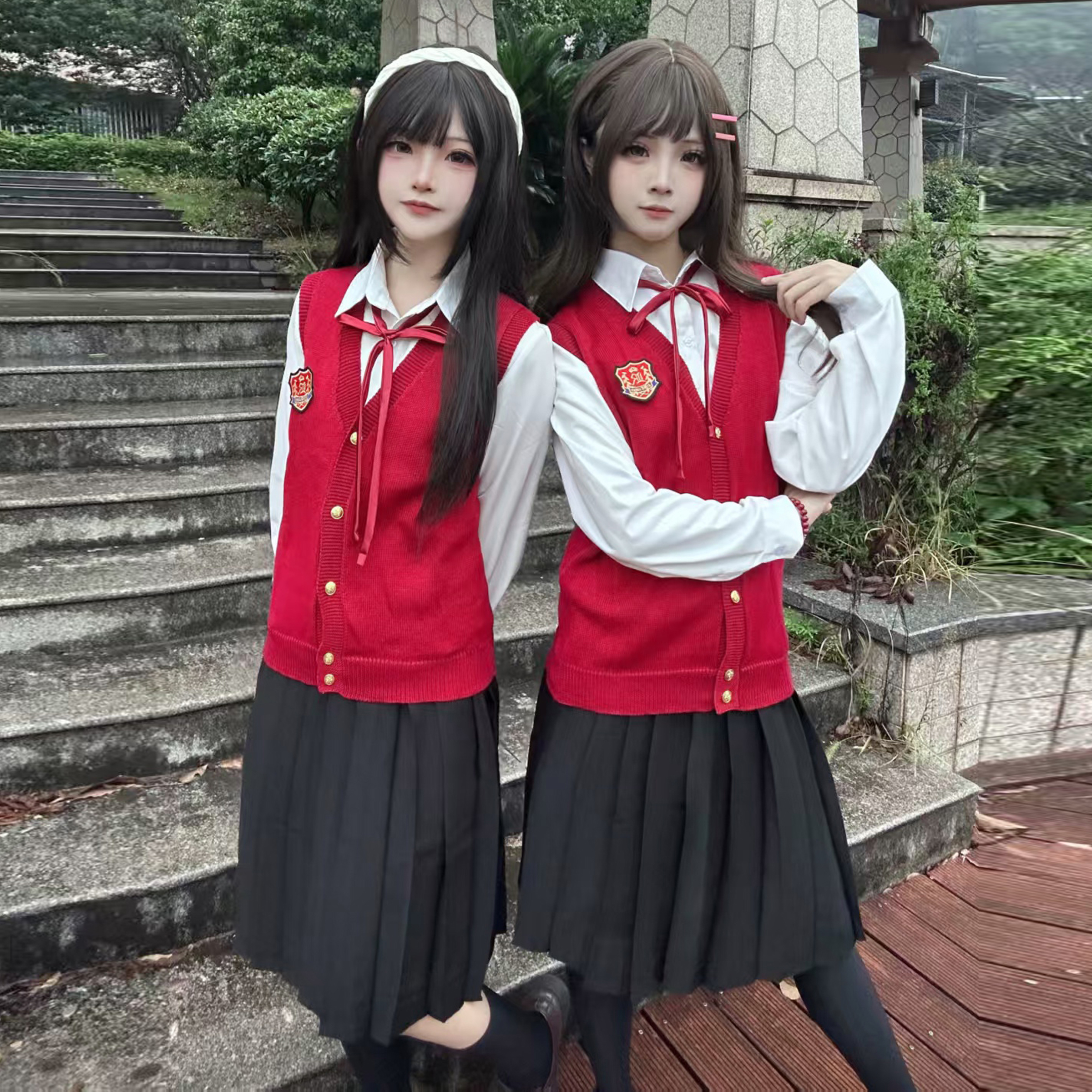 中学生毕业照班服初高中校服一二九红歌演出服诗歌朗诵表演服套装