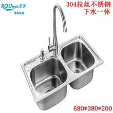 Мягкая и красивая раковина, универсальный набор для мытья посуды B2-6838, кухонная двойная раковина из нержавеющей стали 304, бесплатная доставка