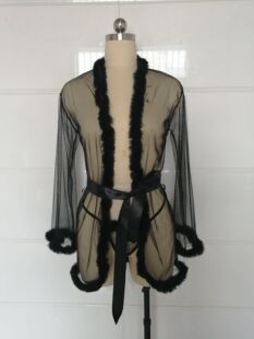 Underwear Bathrobe Mesh Lace Nightgown Sexy Nightwear毛毛
