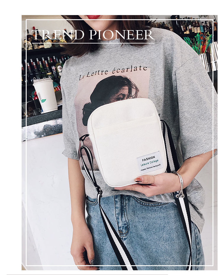 夏季新款帆布包女学生花朵小方包