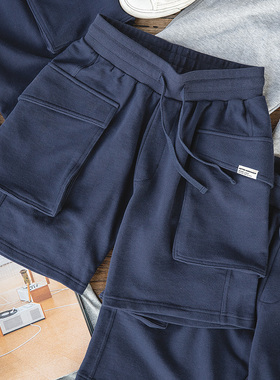 马登工装美式P44伞兵短裤日系纯棉运动针织阿美咔叽五分卫裤男夏