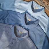 男秋 薄衬衫 复古磨毛长袖 牛津纺纯棉休闲外穿衬衣打底衫 马登工装