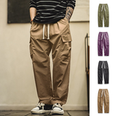 户外宽松直筒裤 马登工装 美拉德薄款 复古多口袋防水休闲裤 男春 美式