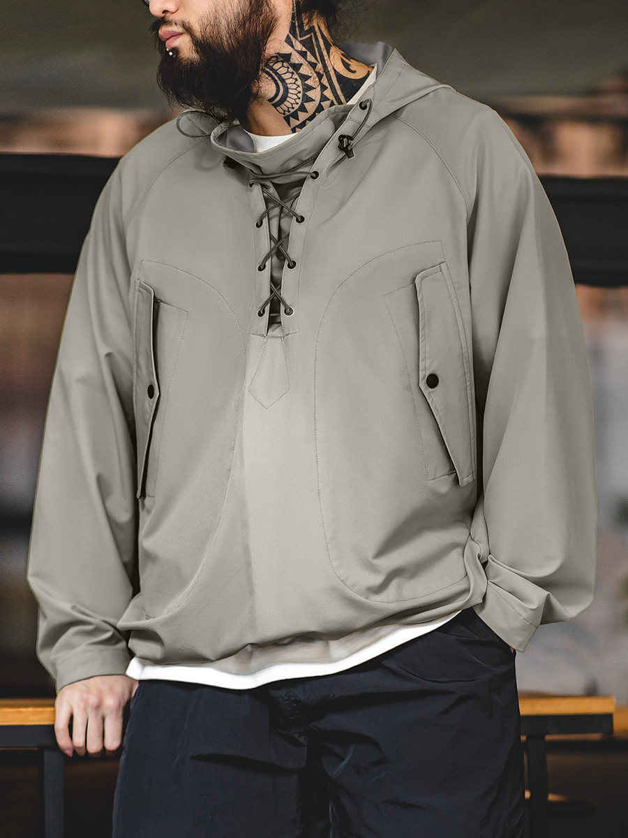 MADDEN WORKWEAR 아메리칸 레트로 후드 데크 옷 나쁜 날씨 야외 DRAWSTRING 풀오버 스웨트 남성 가을