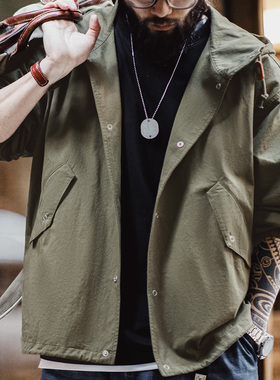 马登工装 美式复古M51连帽夹克军事风宽松纯棉鱼尾短款外套男春季