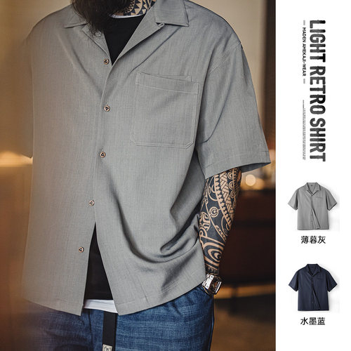 马登工装肌理感老钱风衬衫外套