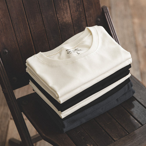 马登工装美式重磅白色t恤