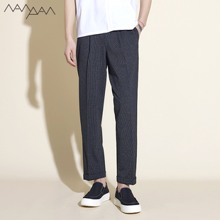 子 日系风细条纹潮牌垂感单褶休闲九分裤 2025SPR 轻松驾驭初春时尚