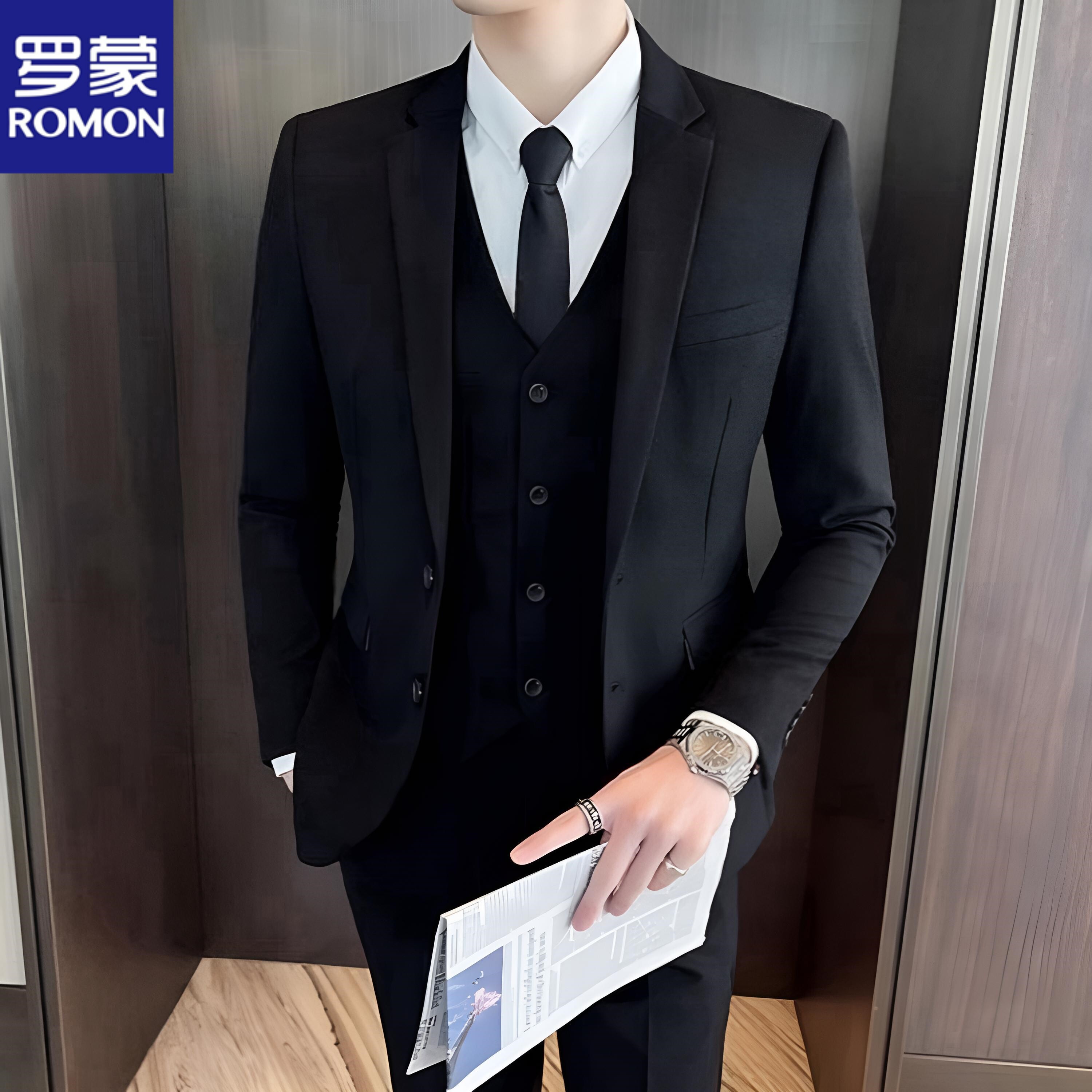 罗蒙男士西服套装韩版修身新郎结婚礼服商务职业正装休闲小西装男使用感如何?