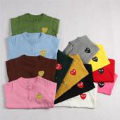 儿童针织开衫 爱心刺绣 外套圆领纯棉男女宝宝毛衣外搭秋冬中小童装