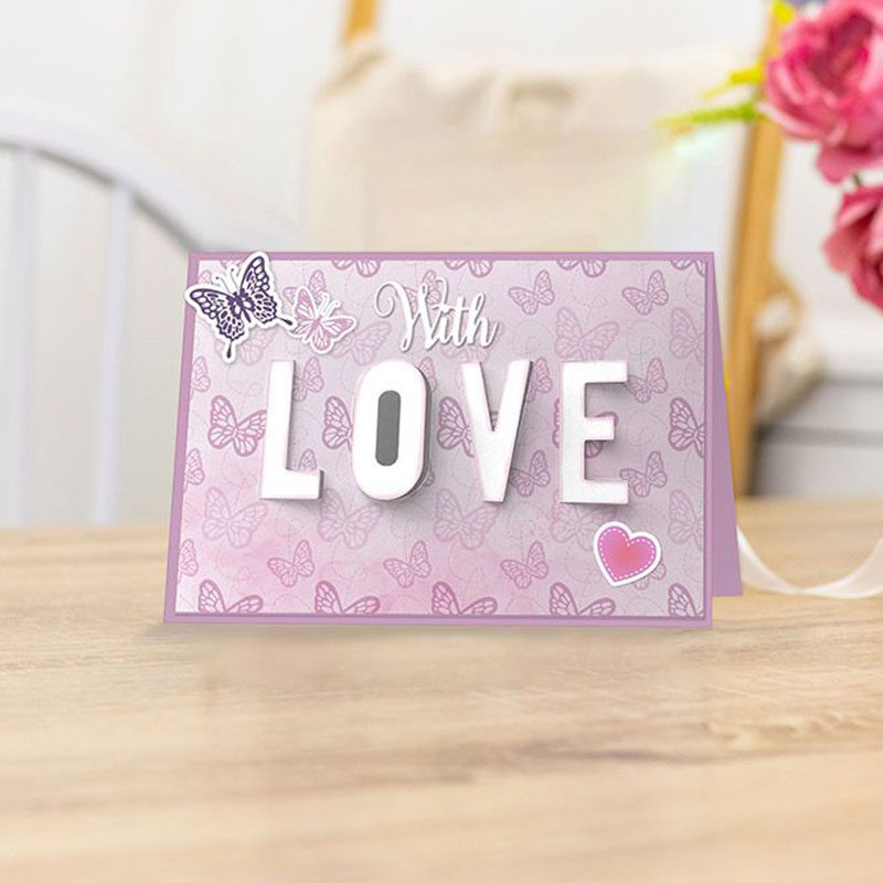 3040向左折叠字母切割模具DIY cutting die碳钢模板Scrapbook手账