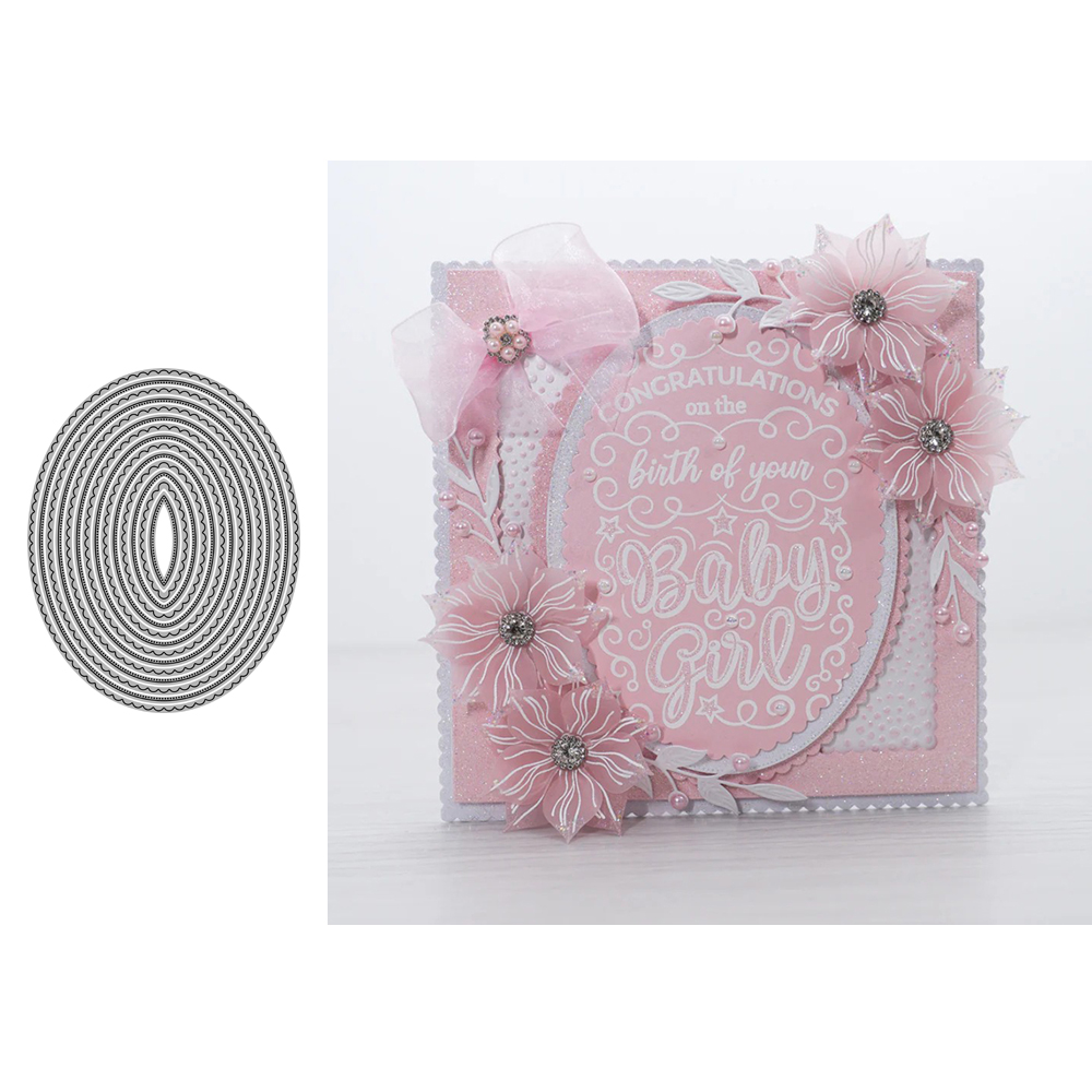 7293蕾丝椭圆边框 切割模板DIY模具cutting die手账Scrapbook制作