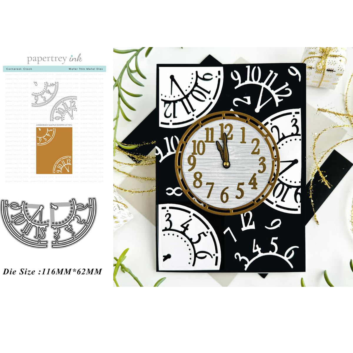 7341时钟角落切割模具DIY cutting die碳钢模板Scrapbook手账制作