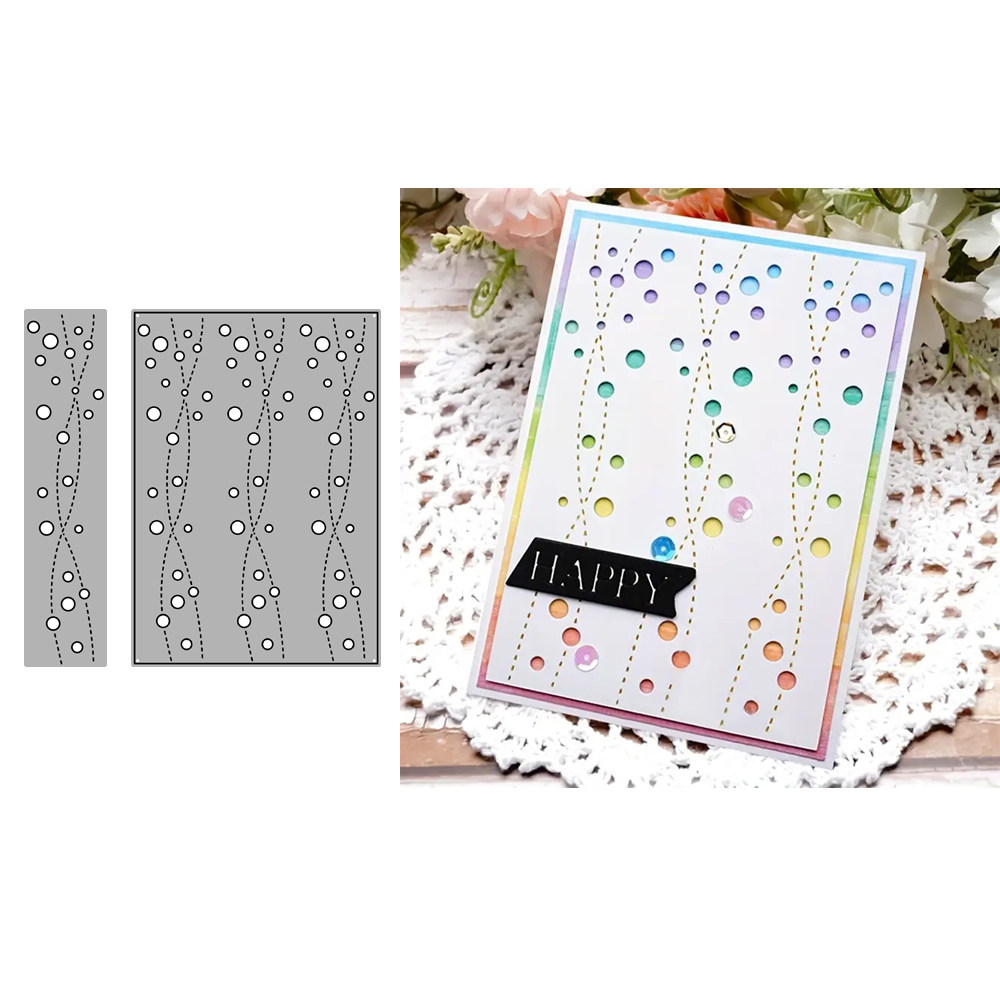 7281爱心背景 切割模板DIY模具cutting die贺卡Scrapbook手账制作