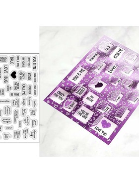 7701英文 Scrapbook DIY手账 剪贴簿相册卡片TPR透明硅胶印章