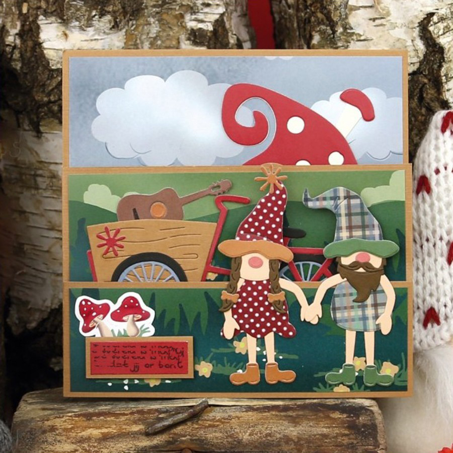 6681侏儒精灵 切割模板DIY模具cutting die贺卡Scrapbook手账制作