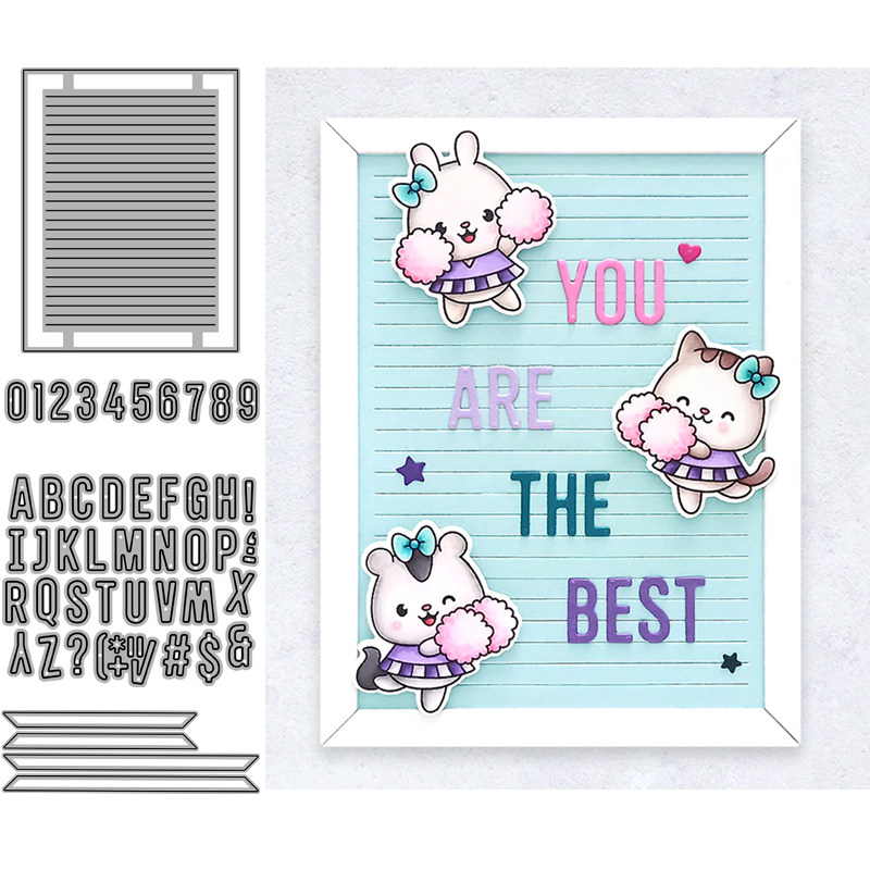 英文数字框架切割模板DIY模具 cutting die贺卡Scrapbook手账制作