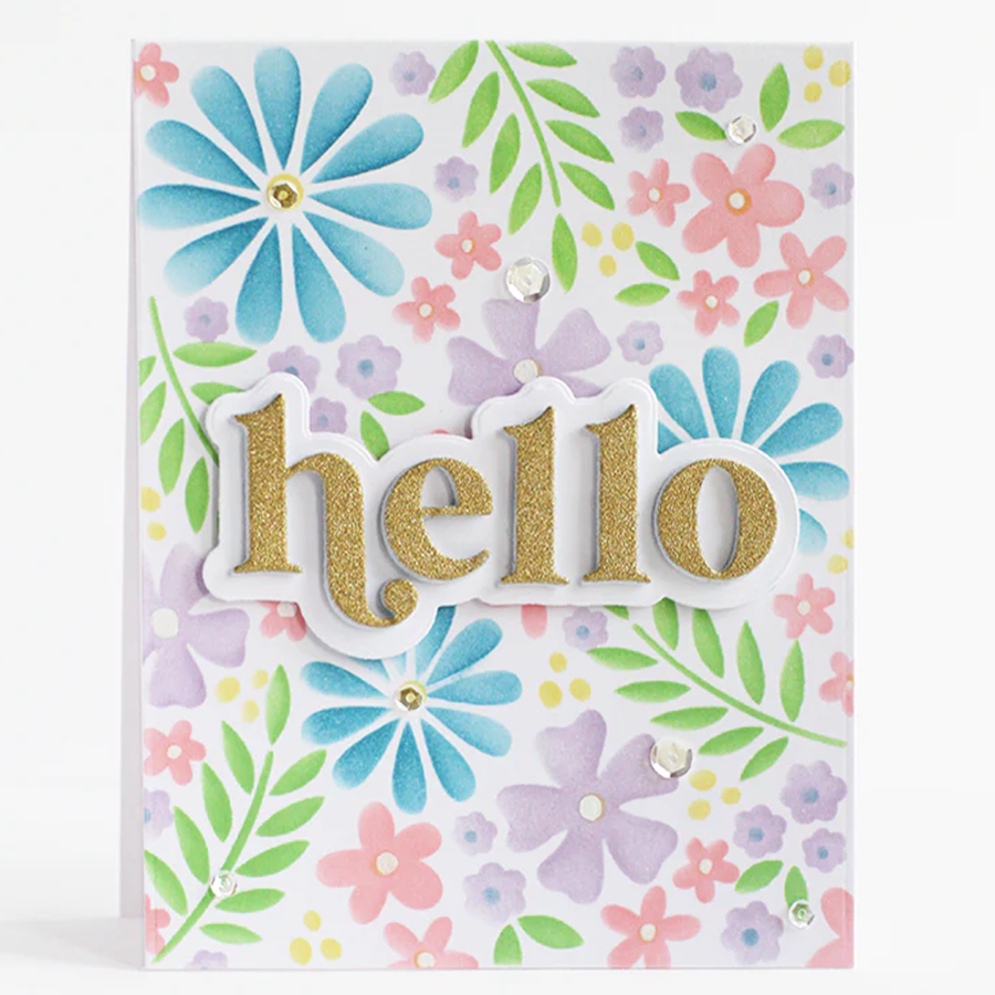 6432英文hello切割模板DIY模具cutting die贺卡Scrapbook手账制作