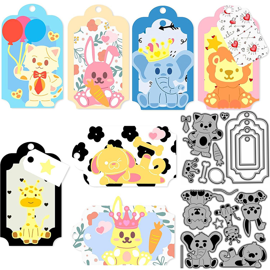 5685动物吊牌标签 切割模板DIY模具cutting die手账Scrapbook制作