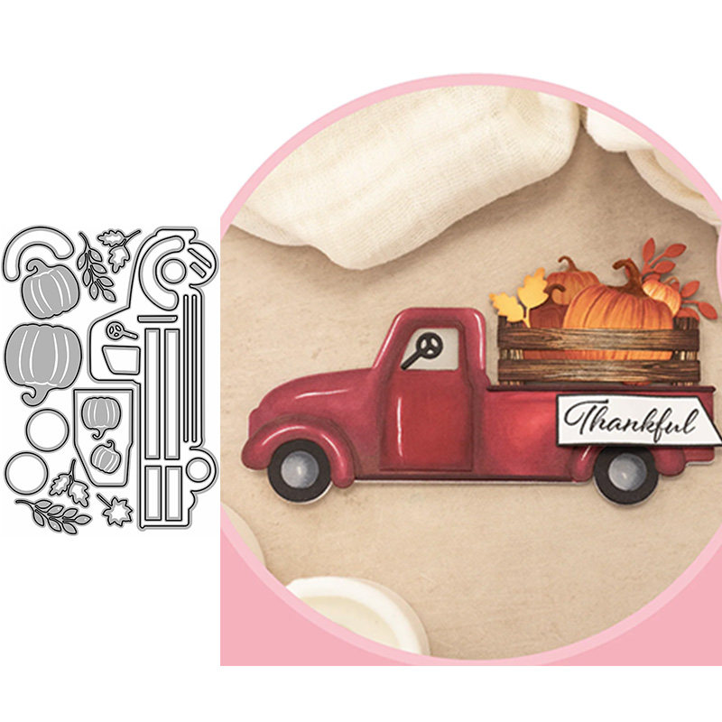 5673万圣节汽车南瓜 切割模板 模具cutting die手账Scrapbook制作