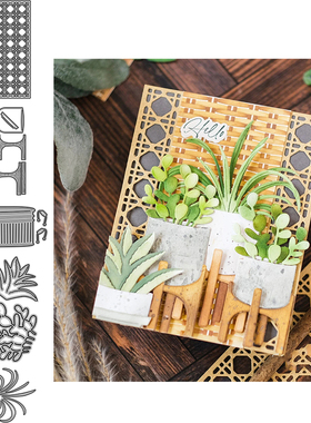 5432盆栽架花盆 切割模板DIY模具 cutting die手账Scrapbook制作