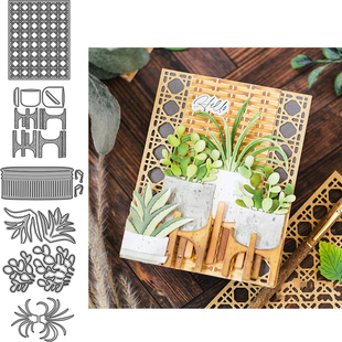 5432盆栽架花盆 切割模板DIY模具 cutting die手账Scrapbook制作