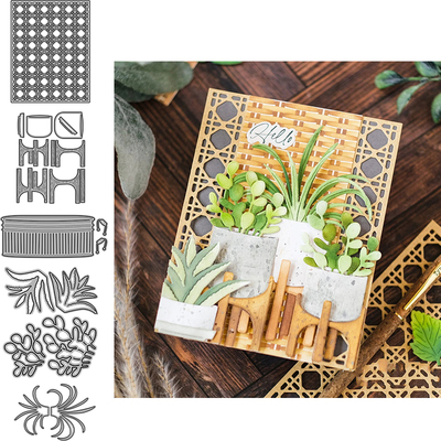 5432盆栽架花盆 切割模板DIY模具 cutting die手账Scrapbook制作