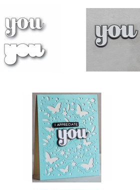 7630英文单词 切割模板DIY模具cutting die手账Scrapbook贺卡制作