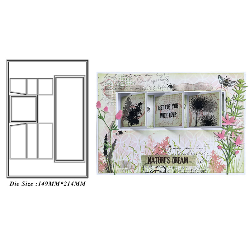 6020翻页机关卡 切割模板DIY模具 cutting die手账Scrapbook制作