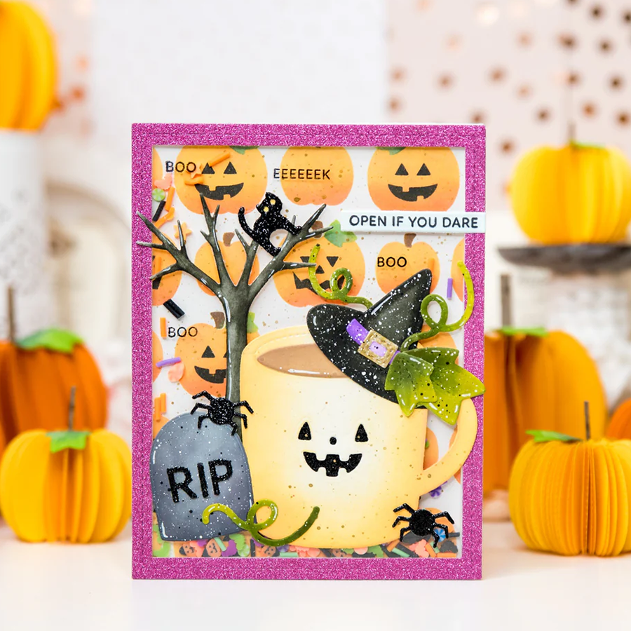 6864万圣节杯子 切割模板DIY模具cutting die手账Scrapbook制作