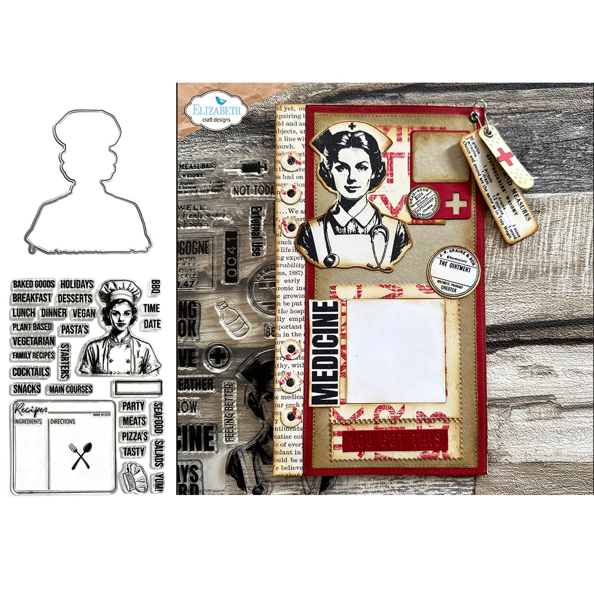 复古英文烘焙 Scrapbook DIY相册切割模具蚀刻压花模具+透明印章