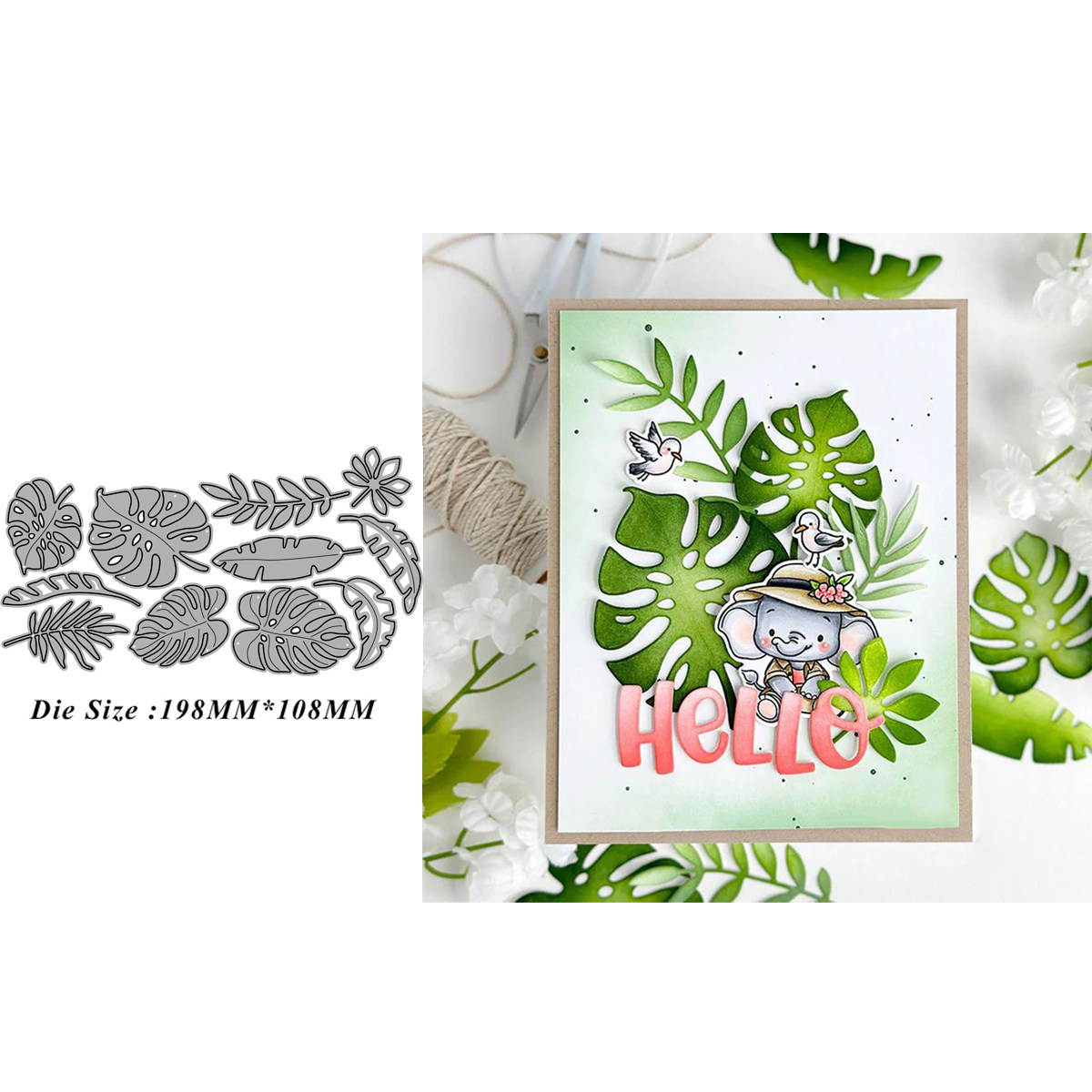 7338树叶 切割模具DIY cutting die碳钢模板Scrapbook手账制作